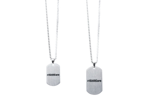 Distant Love Engraved Dog Tag Necklace
