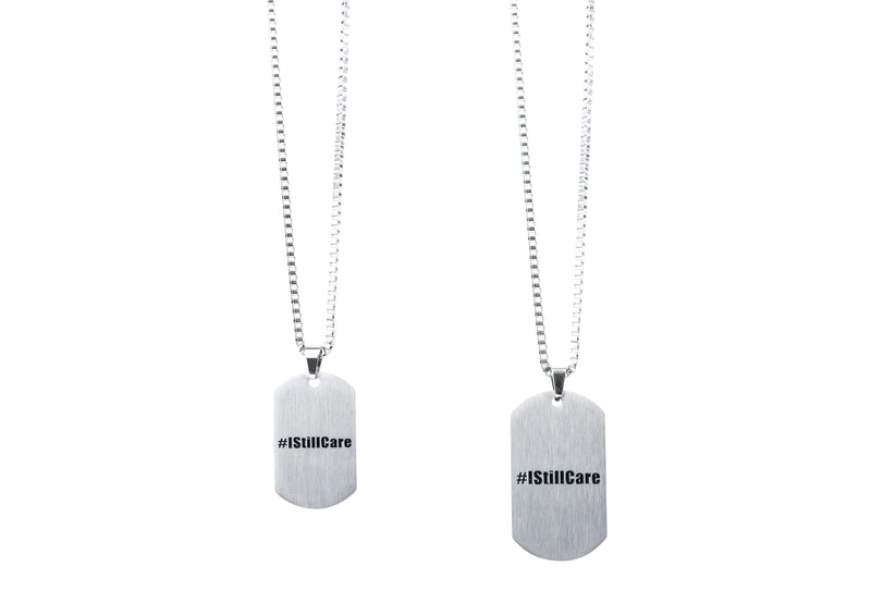 Distant Love Engraved Dog Tag Necklace
