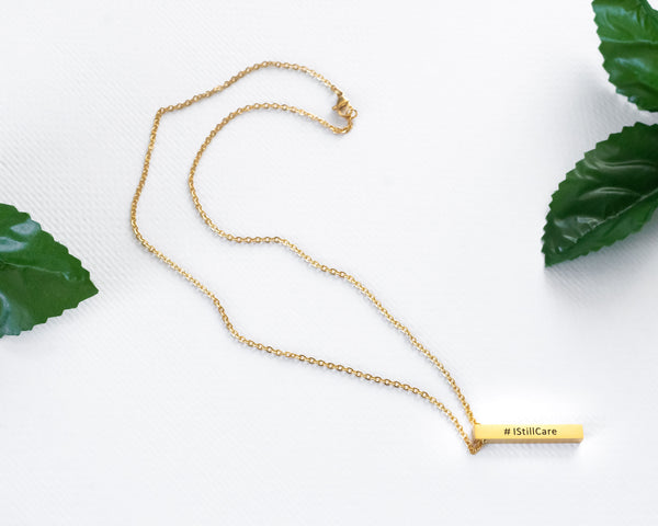 Distant Love Engraved Bar Necklace