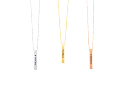 Distant Love Engraved Bar Necklace