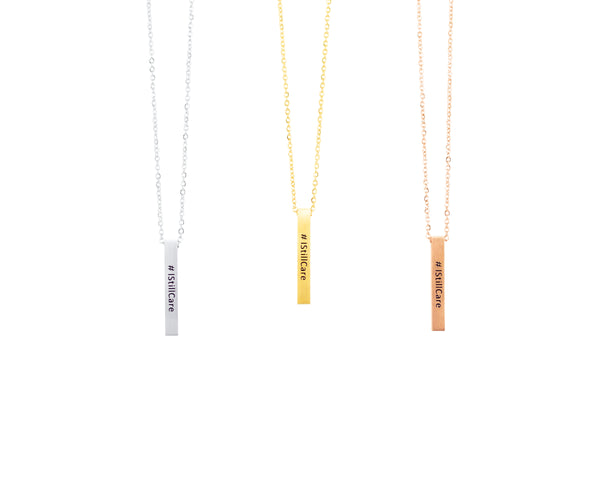 Distant Love Engraved Bar Necklace