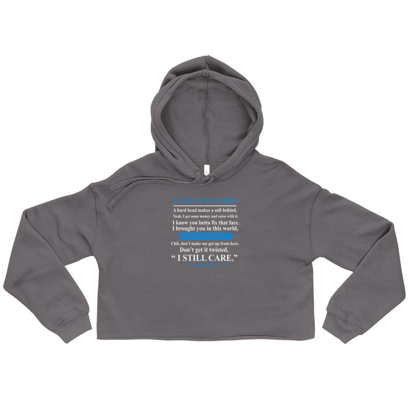 Black Mama's Sayings Cropped Hoodie