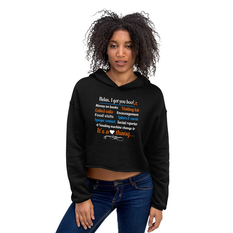 Relax, Boo Cropped Hoodie