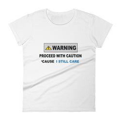 Warning Sign Women's Fitted T-Shirt