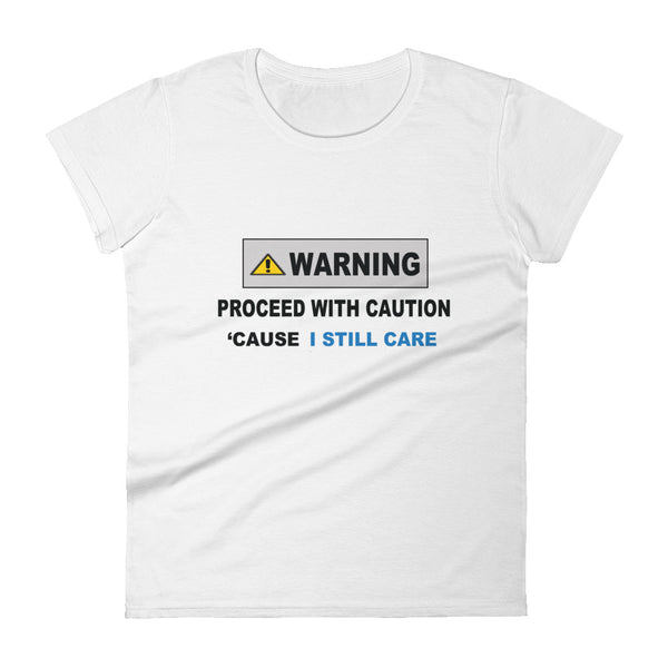 Warning Sign Women's Fitted T-Shirt