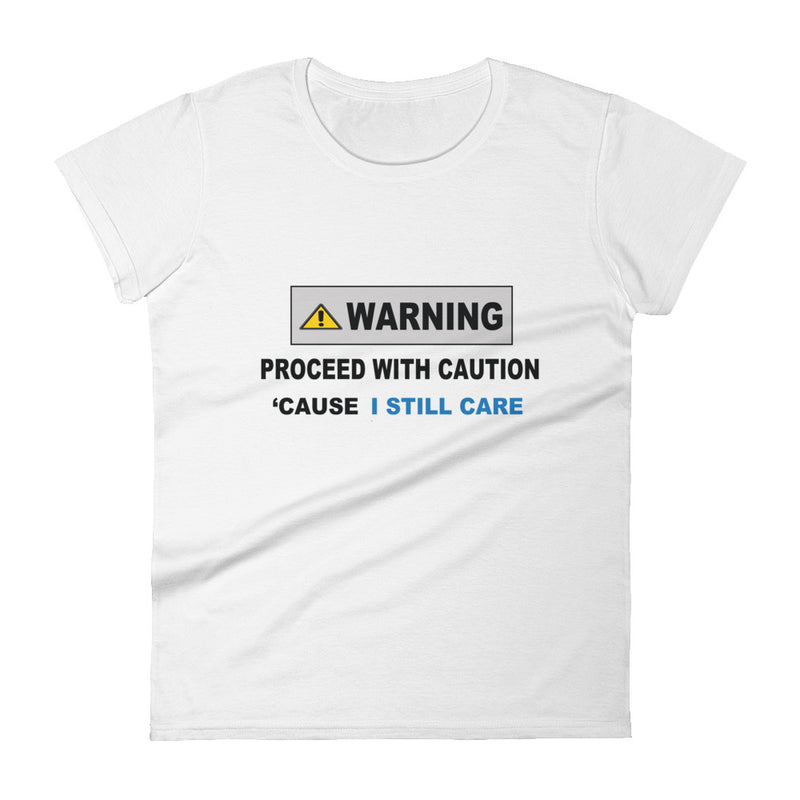 Warning Sign Women's Fitted T-Shirt