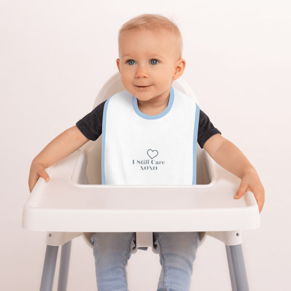 I Still Care Lil Heart Embroidered Baby Bib