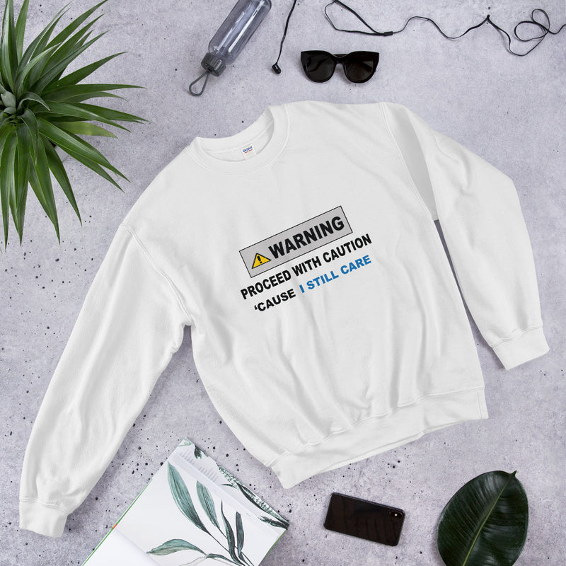 Warning sign Unisex Crew Neck Sweatshirt