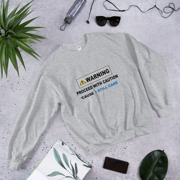 Warning sign Unisex Crew Neck Sweatshirt